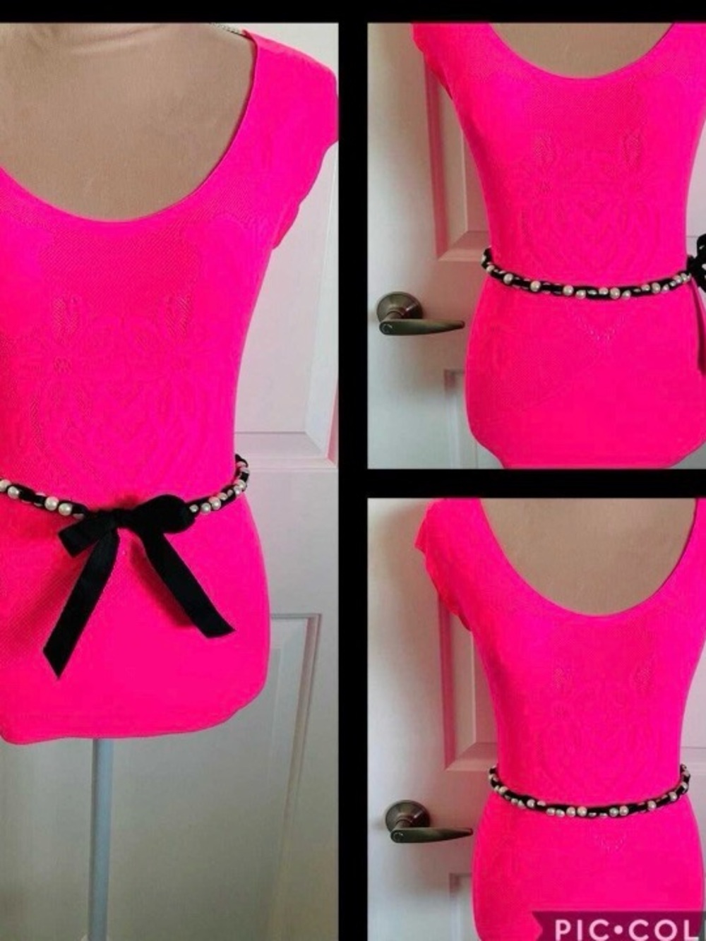 Bundle Item - ADD ON Black & White Beaded Tie Belt